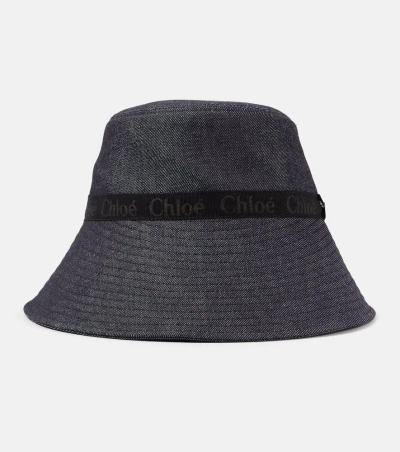Chloé Woody Denim Bucket Hat In Blue