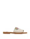 Chloé Mini Ribbons Embroidered Citrus Motif Sandals In Multi