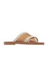Chloé Woody Flat Bottom Flip-flops In Nude