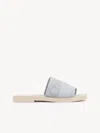 Chloé Womens Chloe Woody Logo-embroidered Linen Mules