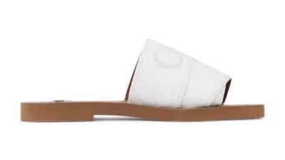 Pre-owned Chloé Woody Flat Mule Snow (women's) Sneakers In White