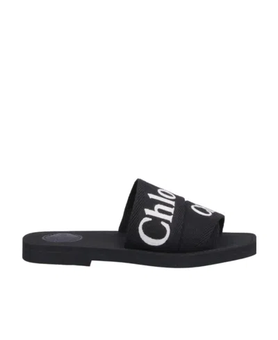 Chloé Black Woody Sandals