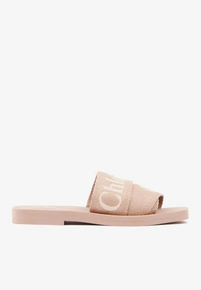 Chloé Woody Flat Mules In Gold