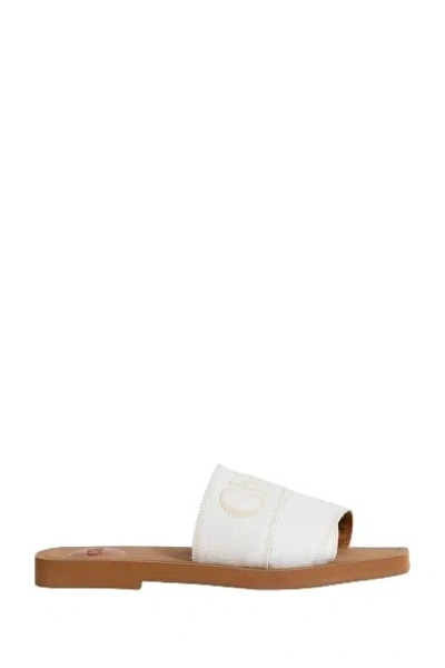 Chloé Woody Flat Mules In White