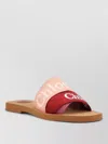Chloé Woody Flat Sandals Open Toe Design In Multi