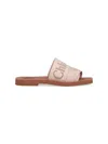 Chloé 10mm Woody Canvas Flats In Beige