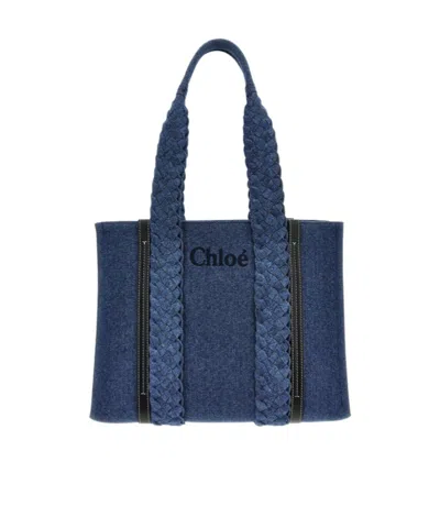 Chloé Woody Handbag In Blue
