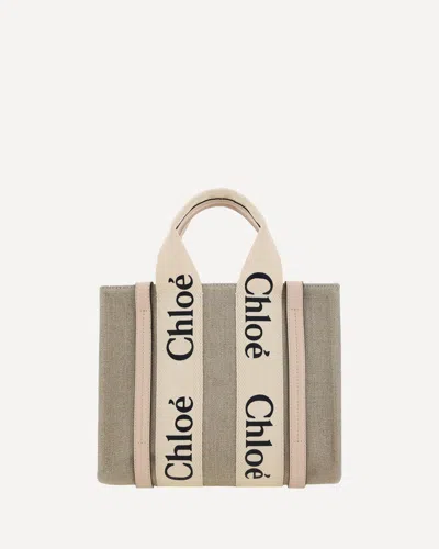 Chloé Mini Woody Tote Bag In White