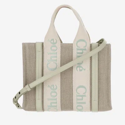 Chloé Woody Handbag In Light Eucalyptus