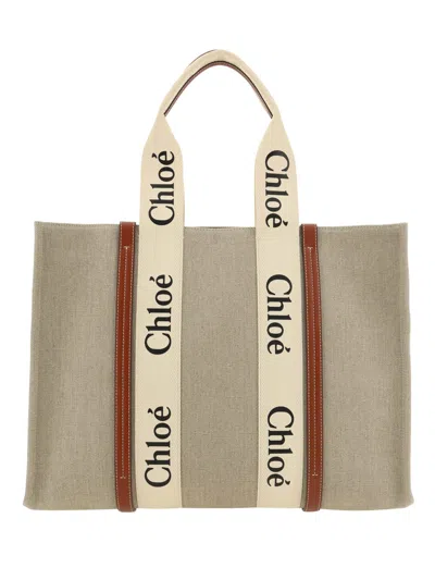 Chloé Woody Handbag In Sand