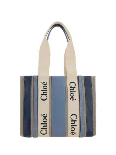 Chloé Woody Handbag In Shady Cobalt