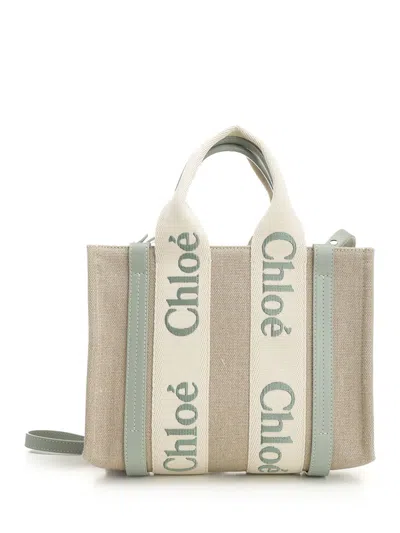 Chloé Woody Handbags Beige
