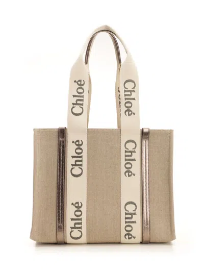 Chloé Woody Handbags Grey