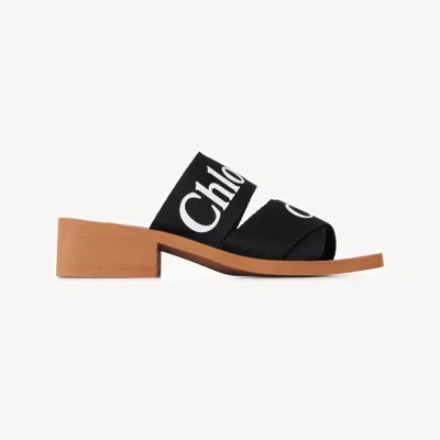Chloé Woody Heeled Mule In Black