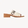 Chloé Woody Heeled Mule In Neutral