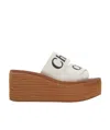 Chloé Woody Canvas Platform Espadrille Sandals In Brown