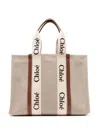 Chloé Large Woody Logo-print Tote Bag In Brown