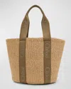 Chloé Woody Large Mifuko Basket Bag With Logo Webbing In Neutral