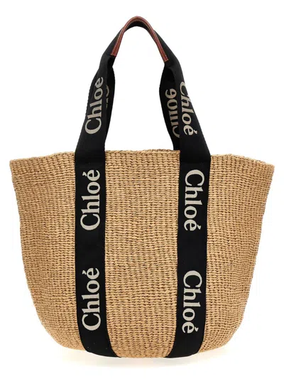 Chloé 'woody' Large Shopping Bag In Brown