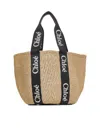 Chloé Woody Logo Embroidered Top-handle Bag In Black