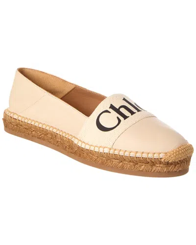 Chloé Woody Leather Espadrille In Brown