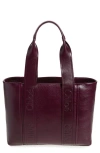 Chloé Tote M Bordeaux Engraved Logo In Purple