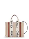 Chloé Woody Linen And Leather Tote Bag In Neutral
