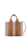 Chloé Woody Linen And Leather Tote Bag