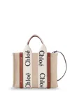 Chloé Woody Linen And Leather Tote Bag In Multi
