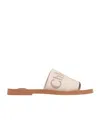 Chloé X High Summer Woody Embroidered Logo Flat Sandals In Multi