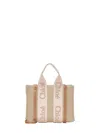 Chloé Woody Linen Small Tote Bag By Chloè<br/> In Brown