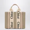 Chloé Woody Little Bag In Beige Canvas