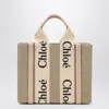 Chloé Woody Little Bag In Beige Canvas
