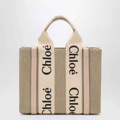 Chloé Woody Little Bag In Beige Canvas