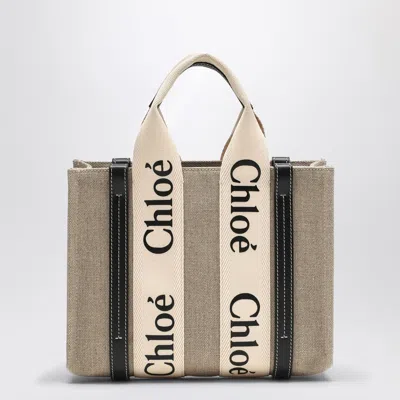 Chloé Woody Little Bag In Beige Canvas