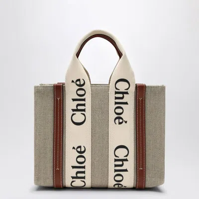 Chloé Chloe Women Multicolor Fabric Small Woody Shopping Bag In Neutral
