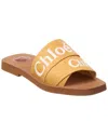 Chloé Woody Logo Embroidered Flat Slides