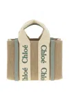 Chloé Woody Logo-detail Canvas Mini Bag In Neutral