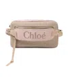 Chloé Woody Logo-embroidered Belt Bag In Nude