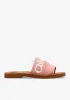 Chloé Woody Logo Embroidered Flat Slides
