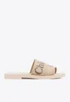 Chloé Woody Beige Slides In Beige