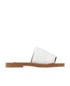 Chloé Woody Logo-embroidered Slides In White