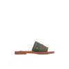 Chloé Khaki Woody Sandals In Beige