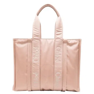 Chloé Large Woody Tote Bag In Pink