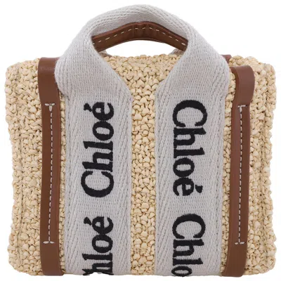 Chloé Chloe Woody Logo Mini Tote Bag
