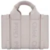 Chloé Chloe Woody Logo Mini Tote Bag In Grey