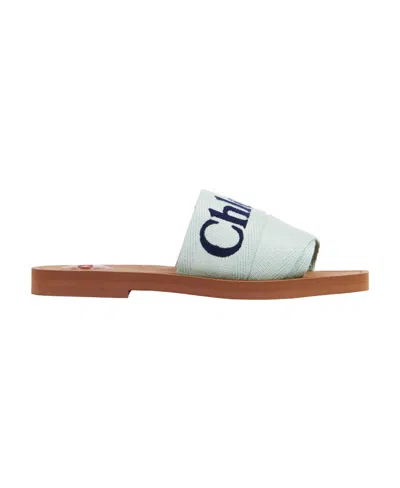 CHLOÉ WOODY LOGO-PRINT SANDALS