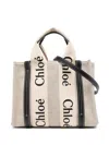 Chloé Woody Logo-print Tote Bag In Neutral
