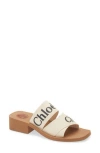 Chloé Woody Logo Slide Sandal In White