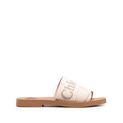 CHLOÉ CHLOE WOODY LOGO SLIP ON SANDALS